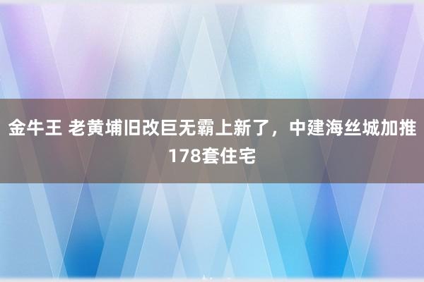 金牛王 老黄埔旧改巨无霸上新了，中建海丝城加推178套住宅