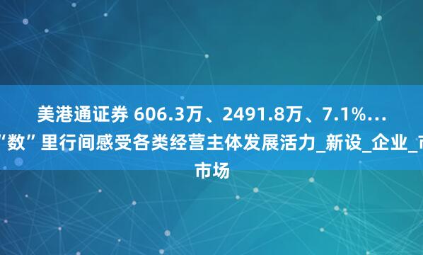 美港通证券 606.3万、2491.8万、7.1%……“数”里行间感受各类经营主体发展活力_新设_企业_市场